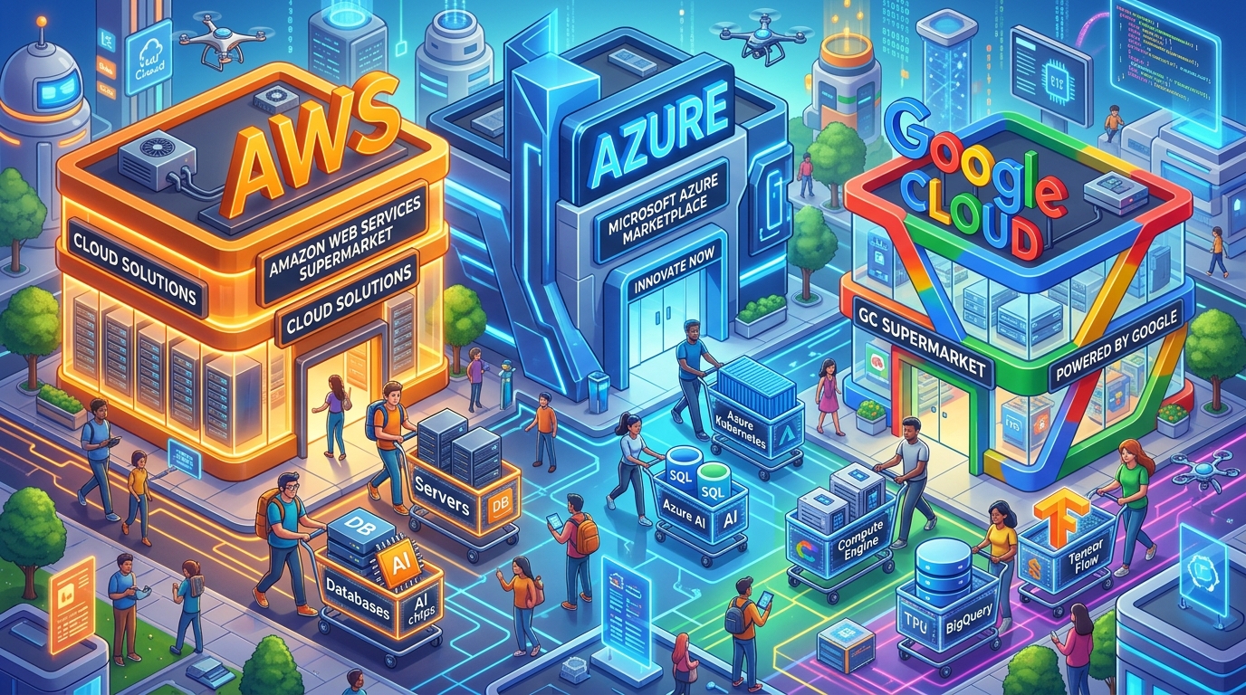 The Big Three Cloud Supermarkets: AWS, Azure, and Google Cloud
